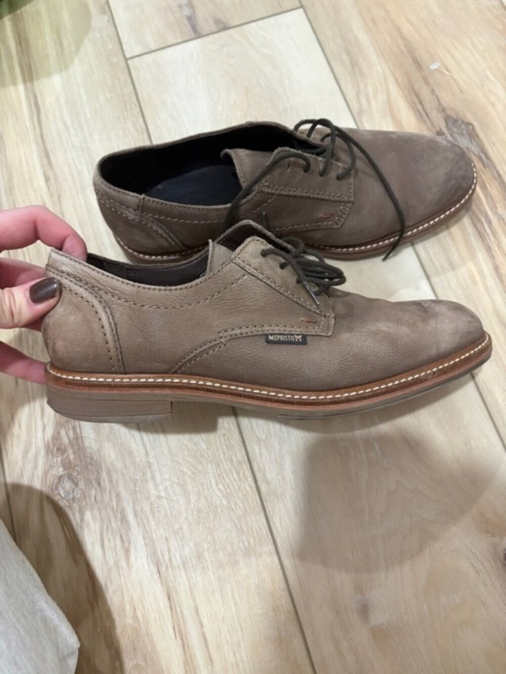 Mephisto Match Men’s Brown Leather Luxury Walking Shoes Comfort Derby Size 8.5